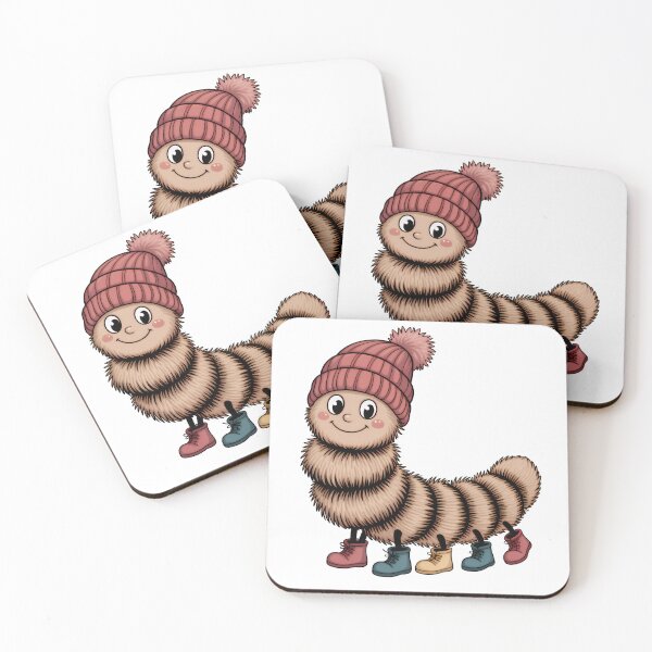 Item preview, Cute Kawaii Caterpillar in Winter Hat & Boots: Adorable Cartoon Bug designed and sold by RudArtAI.