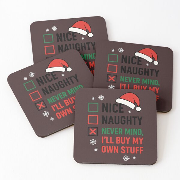 Item preview, Funny Christmas Checklist – Nice Naughty Never Mind I'll Buy My Own Stuff designed and sold by FrameFlow.