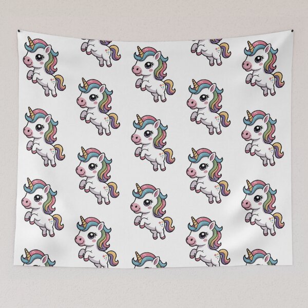 Item preview, Cute Kawaii Baby Unicorn: Adorable Chibi Character with Rainbow Mane designed and sold by RudArtAI.