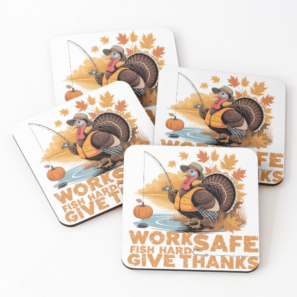 Item preview, Work Safe Fish Hard Give Thanks – Funny Thanksgiving Fishing Design designed and sold by PeteLawliiet.