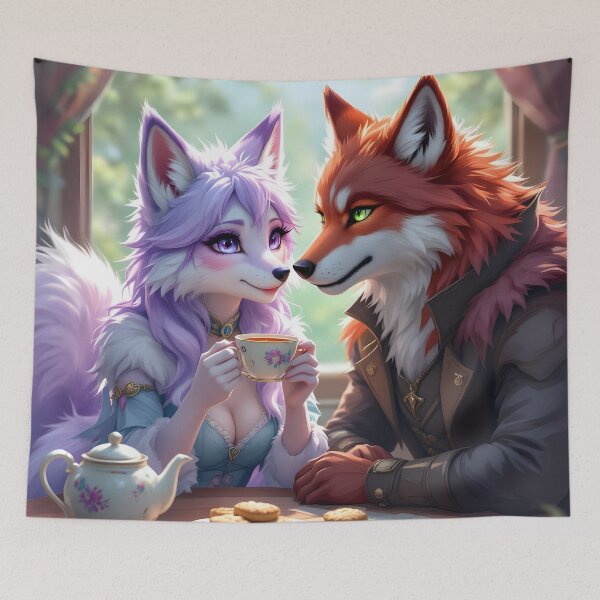 Item preview, Couple Fox Hybrids In Love designed and sold by DirrkTheJerkk.