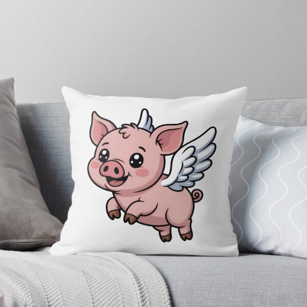 Item preview, Cute Kawaii Flying Pig: Adorable Chibi Piglet with Wings designed and sold by RudArtAI.