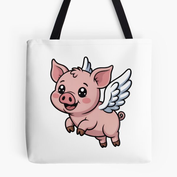 Item preview, Cute Kawaii Flying Pig: Adorable Chibi Piglet with Wings designed and sold by RudArtAI.