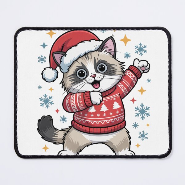 Item preview, Ragdoll cat merry Christmas santa designed and sold by kaka8888.