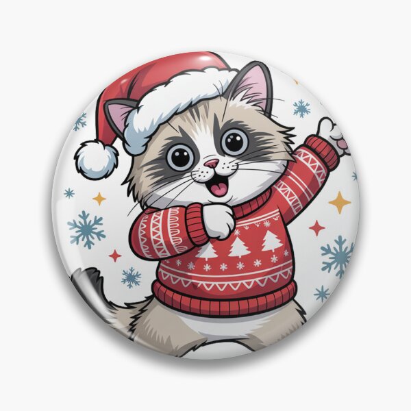 Item preview, Ragdoll cat merry Christmas santa designed and sold by kaka8888.