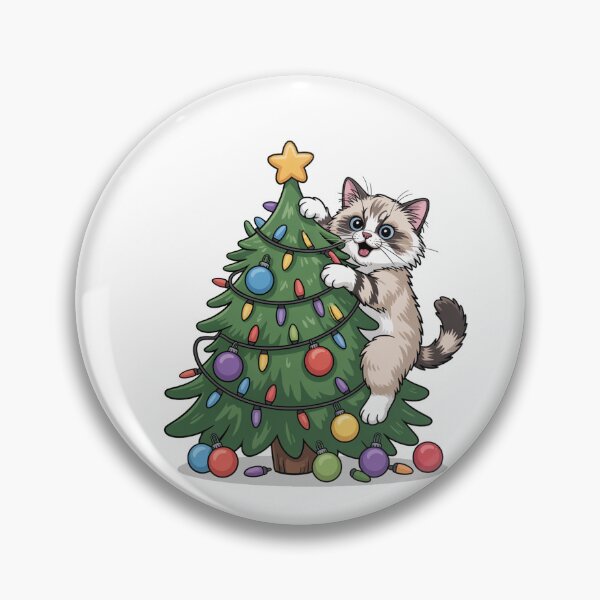 Item preview, Ragdoll cat merry Christmas tree designed and sold by kaka8888.