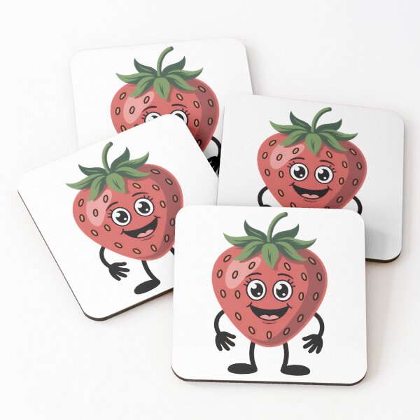 Item preview, Cute Kawaii Strawberry: Happy Cartoon Fruit Character designed and sold by RudArtAI.