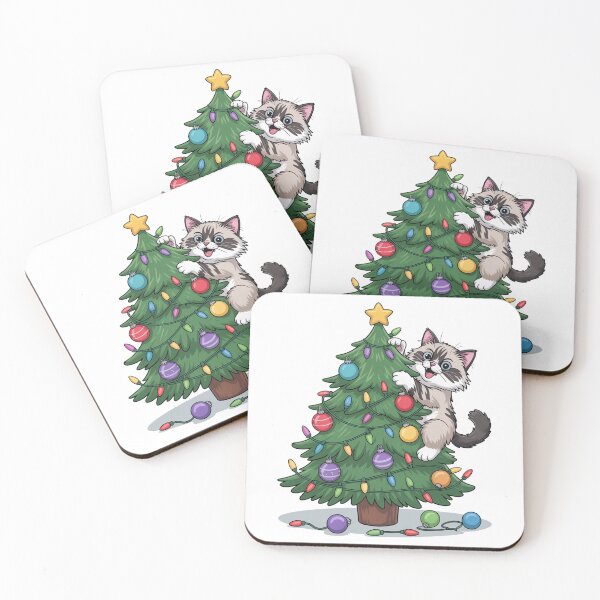 Item preview, Ragdoll cat merry Christmas tree designed and sold by kaka8888.