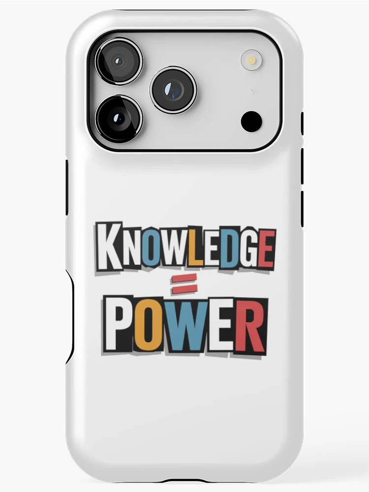 Thumbnail 1 of 4, iPhone Case, Knowledge = Power – Ransom Letter Collage Typography designed and sold by JPees.
