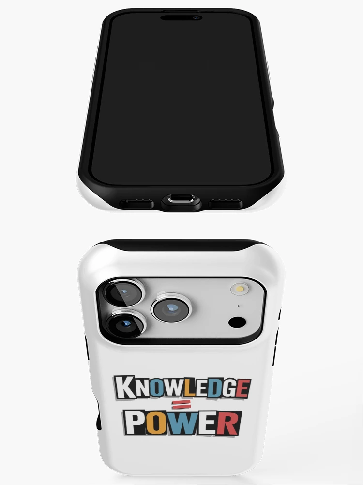 Thumbnail 3 of 4, iPhone Case, Knowledge = Power – Ransom Letter Collage Typography designed and sold by JPees.
