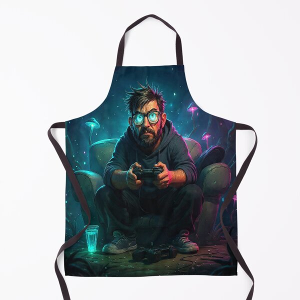 Artikelvorschau, Verloren im Spiel – Neon-Fantasy-Gamer-Artwork entworfen und verkauft von A2JRetro.