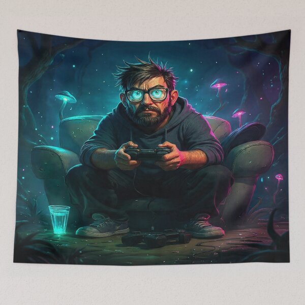 Item preview, Lost in the Game – Neon Fantasy Gamer Artwork designed and sold by A2JRetro.