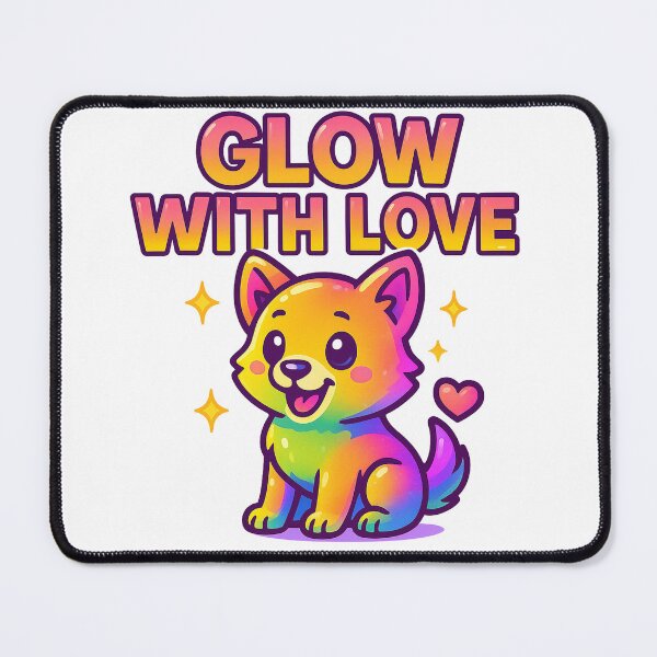 Item preview, Glow With Love Cute Rainbow Dog Shirt | Colorful Kawaii Puppy Art designed and sold by PawWave.