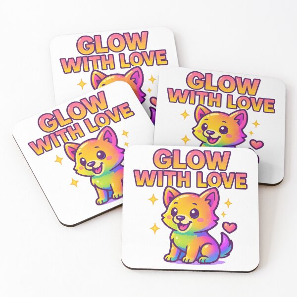 Item preview, Glow With Love Cute Rainbow Dog Shirt | Colorful Kawaii Puppy Art designed and sold by PawWave.