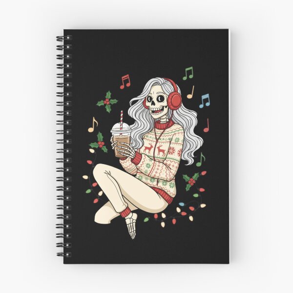 Item preview, Festive Chill Skeleton Girl | Cool Christmas Coffee Vibes designed and sold by ColorSplash123.