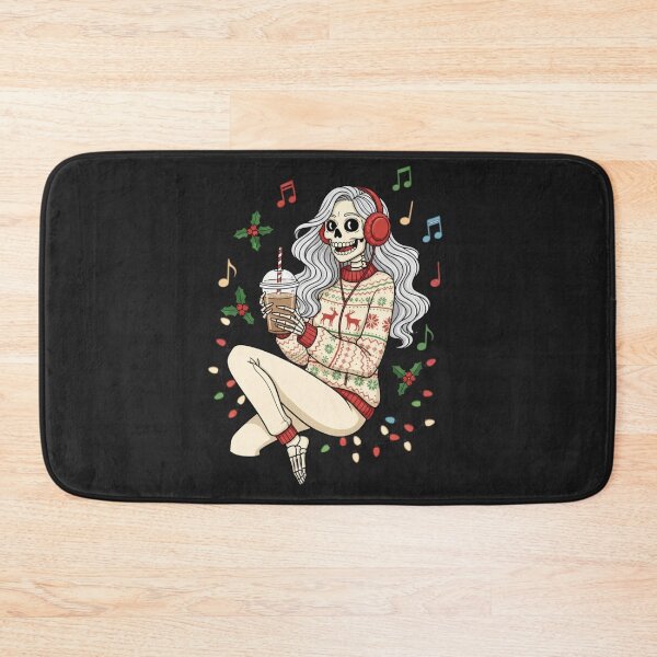 Item preview, Festive Chill Skeleton Girl | Cool Christmas Coffee Vibes designed and sold by ColorSplash123.