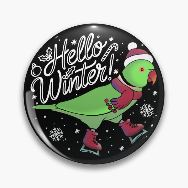Item preview, Ice Skating Green Indian Ringneck designed and sold by FandomizedRose.