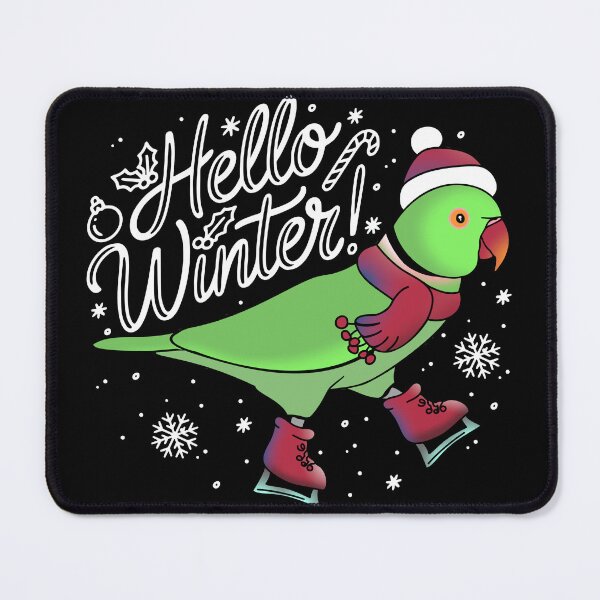 Item preview, Ice Skating Green Indian Ringneck designed and sold by FandomizedRose.