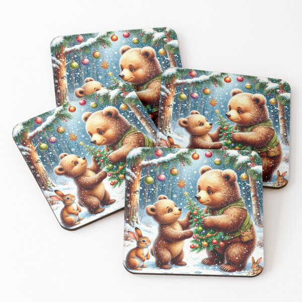 Item preview, Bear Family Christmas – Decorating the Tree Together designed and sold by AmetistLight.