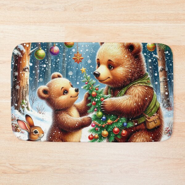 Item preview, Bear Family Christmas – Decorating the Tree Together designed and sold by AmetistLight.