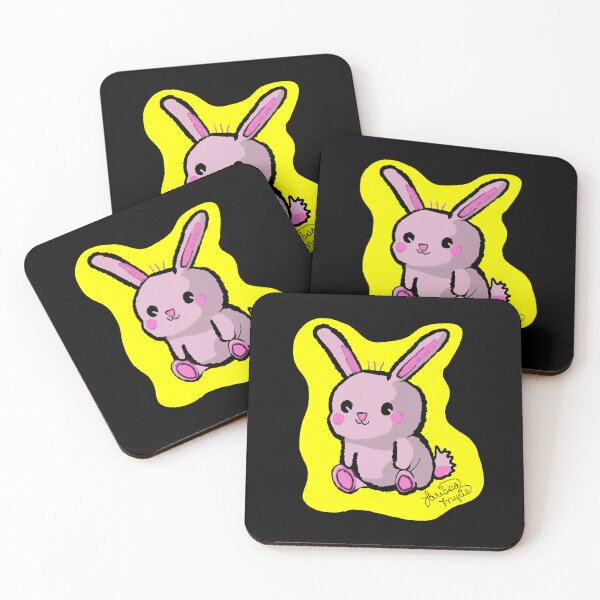 Item preview, Fluffy Pink Bunny, Cute Pink Fuzzy Bunny, Cartoon Bunny  designed and sold by larissa-myrie.