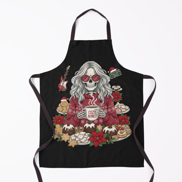 Item preview, Skeleton Woman Enjoying Christmas Music | Festive Gothic Holiday Art designed and sold by ColorSplash123.