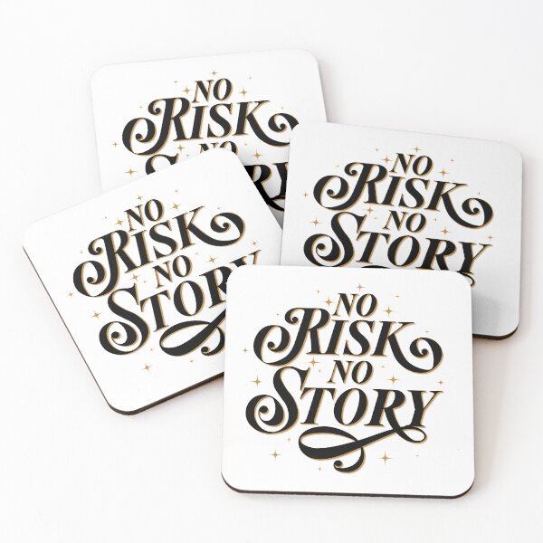 Item preview, No risk. No Story. Motivational Quote about Adventures and Experiences. Vintage hand lettering. designed and sold by Sandra Brezina.