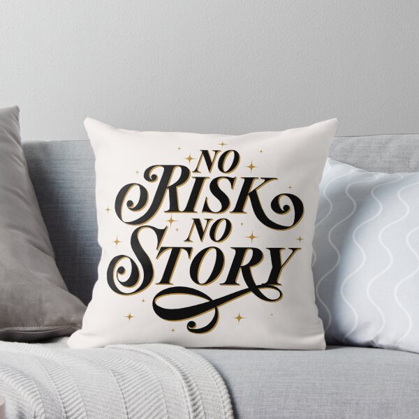 Item preview, No risk. No Story. Motivational Quote about Adventures and Experiences. Vintage hand lettering. designed and sold by Sandra Brezina.