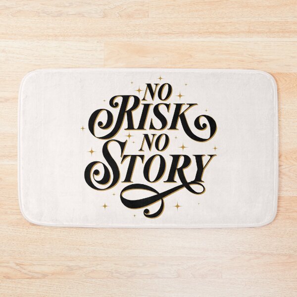 Item preview, No risk. No Story. Motivational Quote about Adventures and Experiences. Vintage hand lettering. designed and sold by Sandra Brezina.