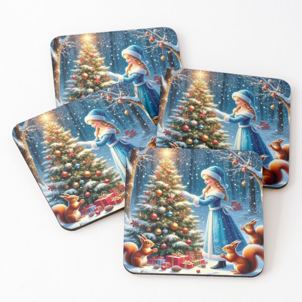 Item preview, Snow Maiden and Christmas Squirrels – Winter Forest Magic designed and sold by AmetistLight.