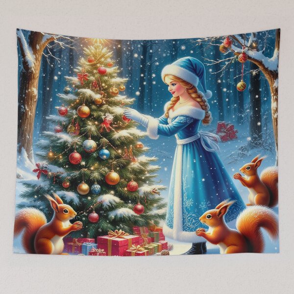 Item preview, Snow Maiden and Christmas Squirrels – Winter Forest Magic designed and sold by AmetistLight.
