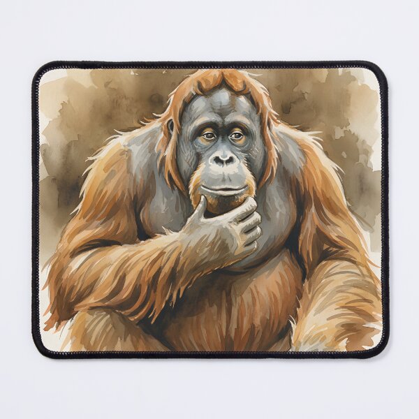 Item preview, A contemplative orangutan with its hand resting on its chin designed and sold by homydesign.