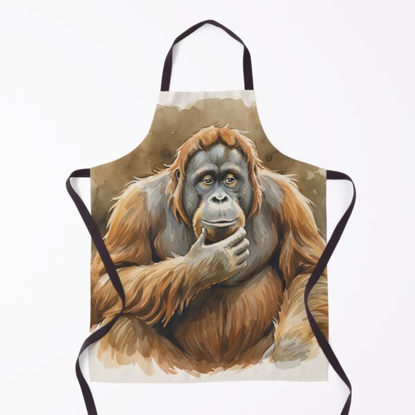 Item preview, A contemplative orangutan with its hand resting on its chin designed and sold by homydesign.