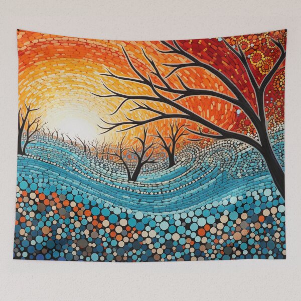 Item preview, Aboriginal Inspired Dot Art - With Trees at Dawn designed and sold by GrinGalore.