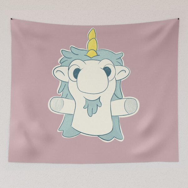 Item preview, Cartoon unicorn Unicorse retro screenprint designed and sold by kawaicherrypi.