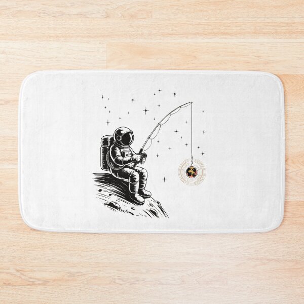 Item preview, Astronaut Fishing the Stars – Cosmic Dream Surreal Space Art, Galaxy Fantasy Illustration designed and sold by BrainBubbleArt.