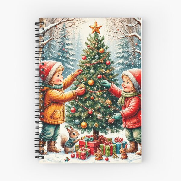 Item preview, Vintage Christmas Magic – Children Decorating the Tree designed and sold by AmetistLight.