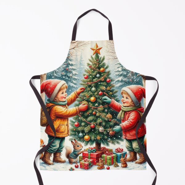 Item preview, Vintage Christmas Magic – Children Decorating the Tree designed and sold by AmetistLight.