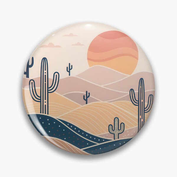 Item preview, Paisaje retro de cactus en el desierto con puesta de sol designed and sold by NoctaHike.