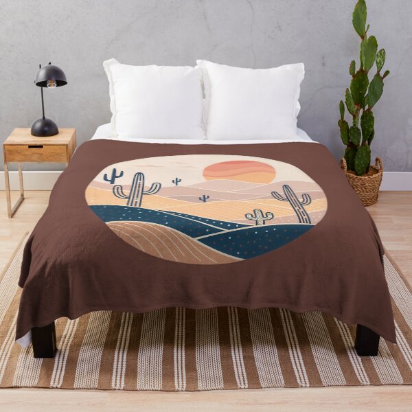 Item preview, Retro Desert Cactus Landscape with Sunset designed and sold by NoctaHike.