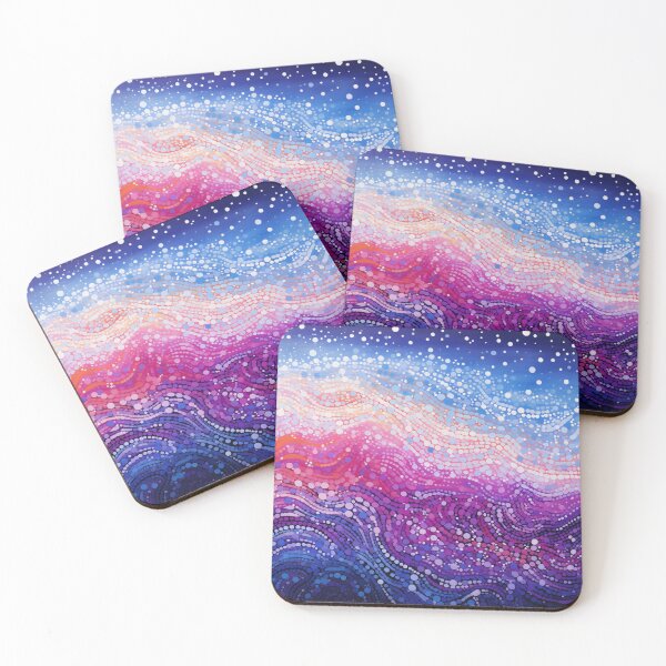 Item preview, Aboriginal Inspired Dot Art - With Waves of Blue and Purple designed and sold by GrinGalore.