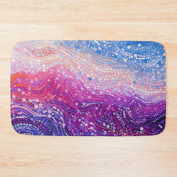 Item preview, Aboriginal Inspired Dot Art - With Waves of Blue and Purple designed and sold by GrinGalore.