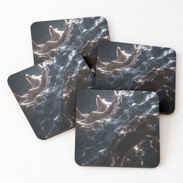 Item preview, Abstract Metallic Fluid Swirl with Glitter and Dark Smoke designed and sold by homydesign.
