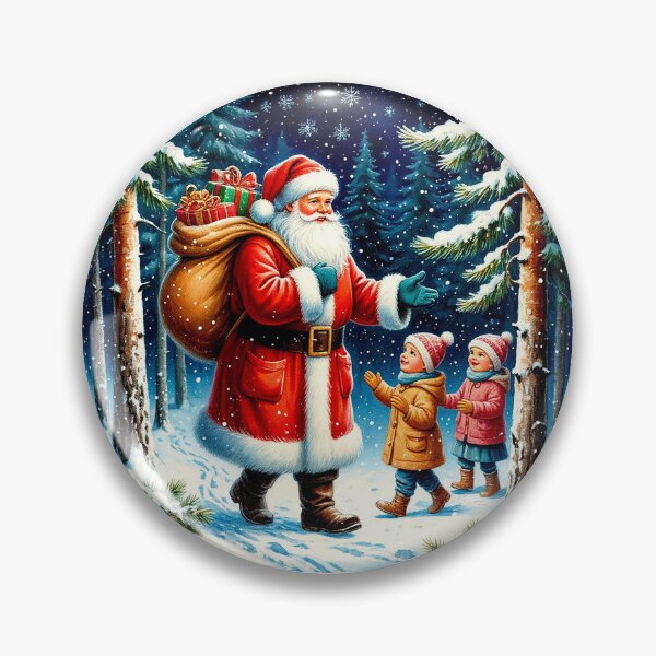 Item preview, Magical Encounter with Santa Claus – Vintage Christmas Scene designed and sold by AmetistLight.