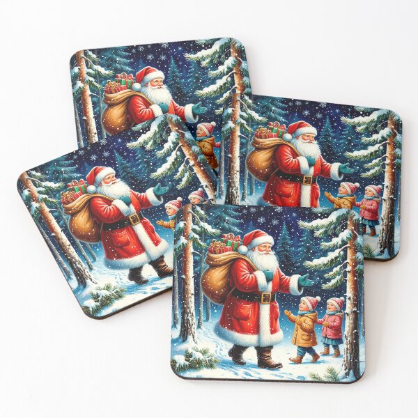 Item preview, Magical Encounter with Santa Claus – Vintage Christmas Scene designed and sold by AmetistLight.