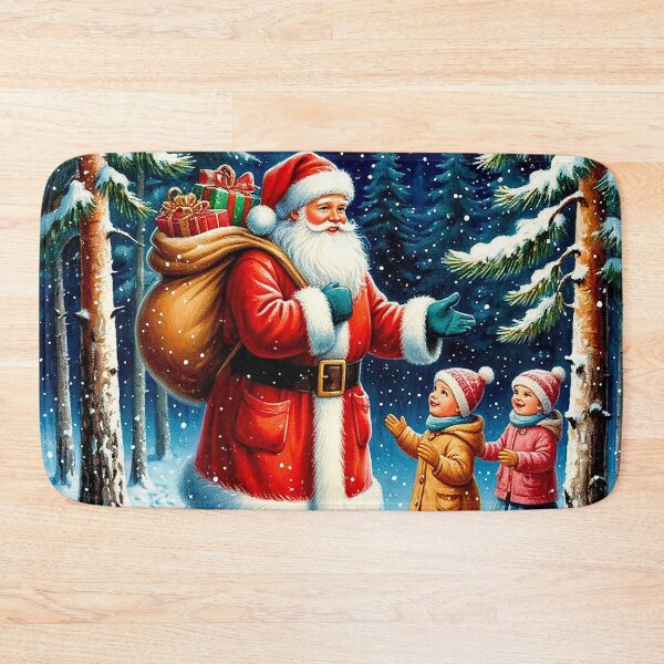 Item preview, Magical Encounter with Santa Claus – Vintage Christmas Scene designed and sold by AmetistLight.