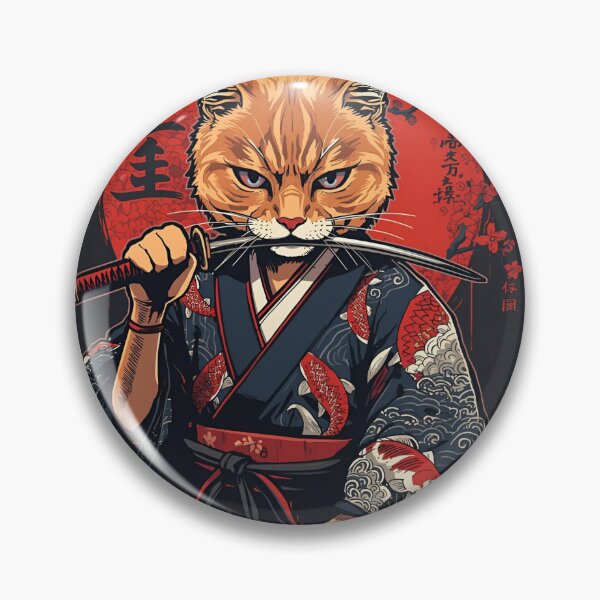 Item preview, Catana – Samurai Cat with Katana in Japanese Style designed and sold by FelineFlux.
