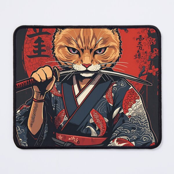 Item preview, Catana – Samurai Cat with Katana in Japanese Style designed and sold by FelineFlux.