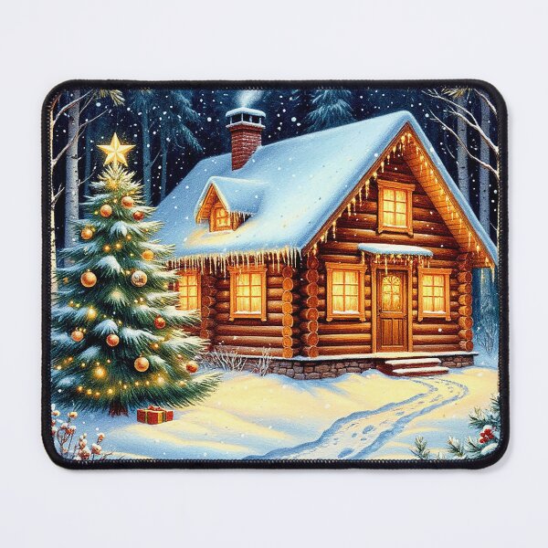Item preview, Cozy Christmas Cabin in the Snowy Forest – Holiday Magic Scene designed and sold by AmetistLight.