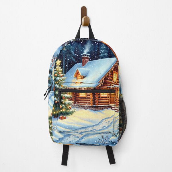 Item preview, Cozy Christmas Cabin in the Snowy Forest – Holiday Magic Scene designed and sold by AmetistLight.
